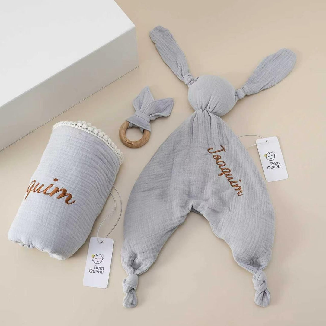 Kit Soninho Personalizado com Manta, Naninha e Mordedor