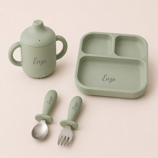 Kit Essencial Personalizado com Nome Aço Inox + Silicone
