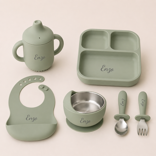 Kit Essencial Personalizado com Nome Aço Inox + Silicone