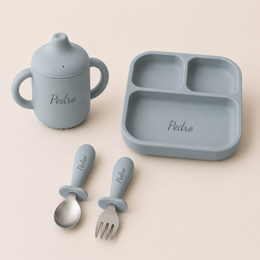 Kit Essencial Personalizado com Nome Aço Inox + Silicone