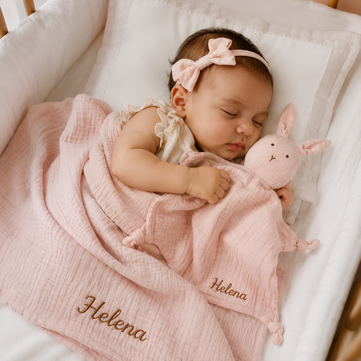 Kit Aconchego Personalizado com Nome — Naninha + Manta Bordada