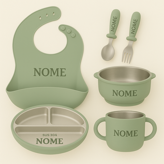 Kit Alimentação Personalizado - Aço Inox e Silicone