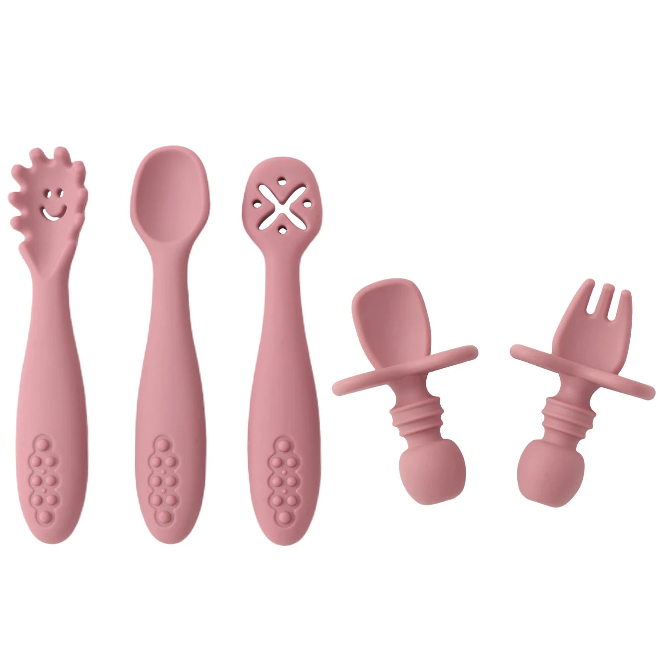 Kit Sensorial de Talheres Personalizados – 5 Peças em Silicone